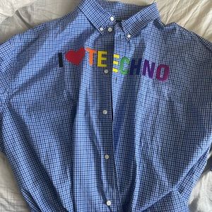 BALENCIAGA “I <3 Techno” button up